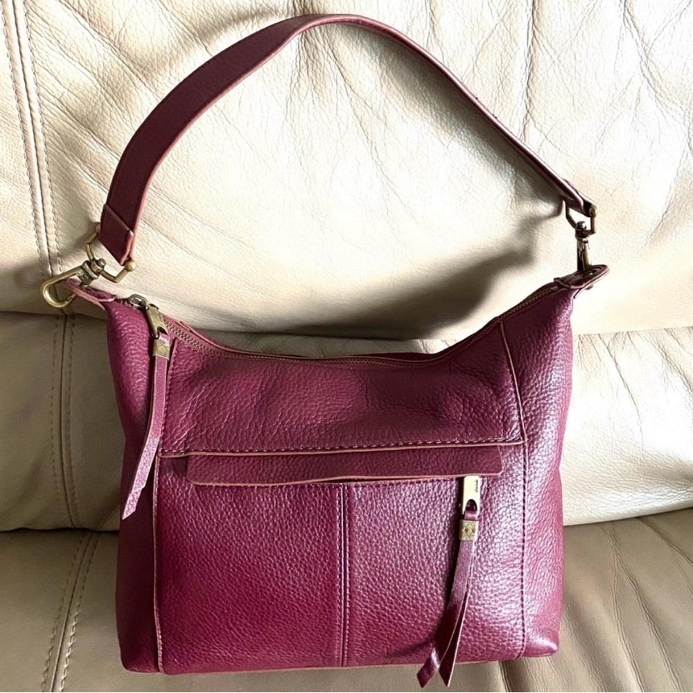 The Sak Leather Purse Wine Color Excellent Shape Like New Clean Inside & Out